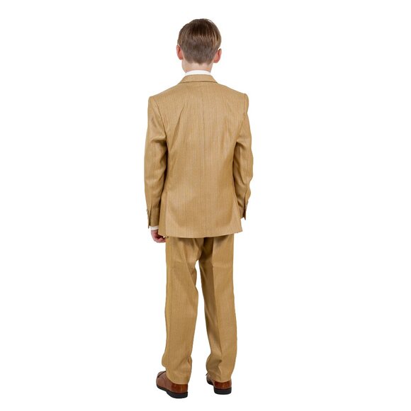 Boys Sharkskin 5pc Wheat Suit Set by Tazzio - Picture 3 of 7